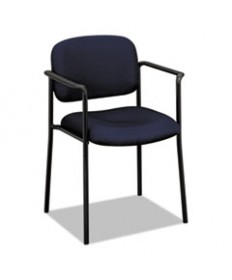VL616 STACKING GUEST CHAIR WITH ARMS, NAVY SEAT/NAVY BACK, BLACK BASE