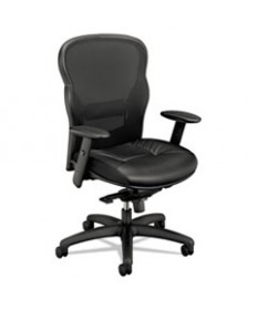 WAVE MESH HIGH-BACK TASK CHAIR, SUPPORTS UP TO 250 LBS., BLACK SEAT/BLACK BACK, BLACK BASE
