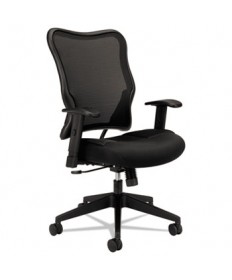 VL702 MESH HIGH-BACK TASK CHAIR, SUPPORTS UP TO 250 LBS., BLACK SEAT/BLACK BACK, BLACK BASE