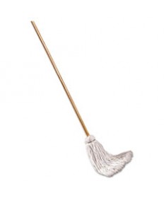 Deck Mop; 48" Wooden Handle, 12oz Cotton Fiber Head, 6/pack