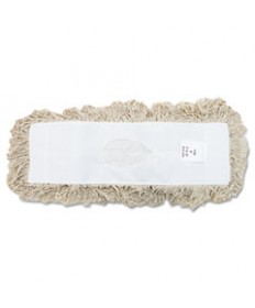 Industrial Dust Mop Head, Hygrade Cotton, 18w X 5d, White