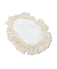 Wedge Dust Mop Head, Cotton, 17 1/2l X 13 1/2w, White