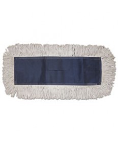 Disposable Dust Mop Head W/sewn Center Fringe, Cotton/synthetic, 36w X 5d, White