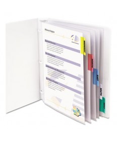 Sheet Protectors With Index Tabs, Assorted Color Tabs, 2", 11 X 8 1/2, 5/st