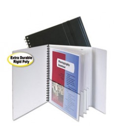 Eight-Pocket Portfolio With Security Flap, Polypropylene, 8 1/2 X 11, Black