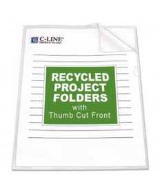 POLY PROJECT FOLDERS, LETTER SIZE, CLEAR, 25/BOX