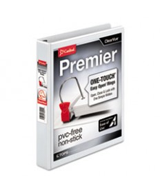 PREMIER EASY OPEN CLEARVUE LOCKING SLANT-D RING BINDER, 3 RINGS, 1" CAPACITY, 11 X 8.5, WHITE