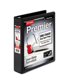 PREMIER EASY OPEN CLEARVUE LOCKING SLANT-D RING BINDER, 3 RINGS, 1.5" CAPACITY, 11 X 8.5, BLACK