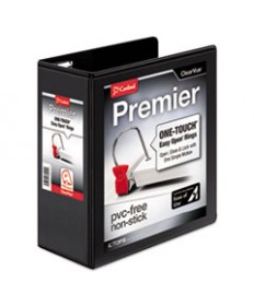 PREMIER EASY OPEN CLEARVUE LOCKING SLANT-D RING BINDER, 3 RINGS, 4" CAPACITY, 11 X 8.5, BLACK