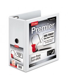 PREMIER EASY OPEN CLEARVUE LOCKING SLANT-D RING BINDER, 3 RINGS, 5" CAPACITY, 11 X 8.5, WHITE