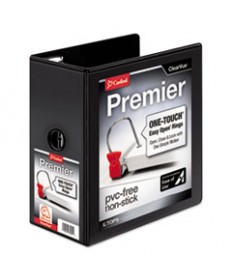 PREMIER EASY OPEN CLEARVUE LOCKING SLANT-D RING BINDER, 3 RINGS, 5" CAPACITY, 11 X 8.5, BLACK