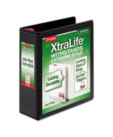 XTRALIFE CLEARVUE NON-STICK LOCKING SLANT-D RING BINDER, 3 RINGS, 3" CAPACITY, 11 X 8.5, WHITE