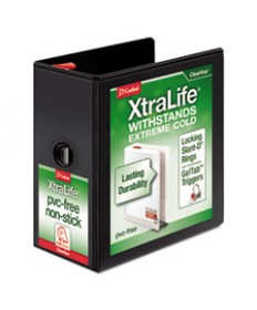 XTRALIFE CLEARVUE NON-STICK LOCKING SLANT-D RING BINDER, 3 RINGS, 5" CAPACITY, 11 X 8.5, WHITE