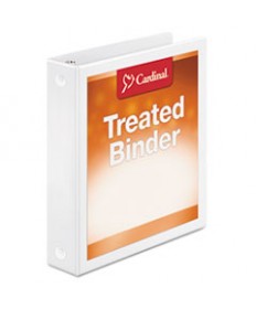 TREATED CLEARVUE LOCKING SLANT-D RING BINDER, 3 RINGS, 4" CAPACITY, 11 X 8.5, WHITE