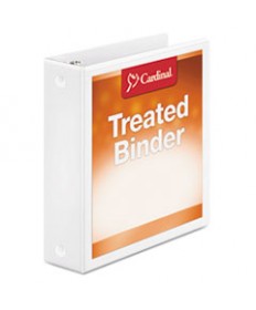 TREATED CLEARVUE LOCKING SLANT-D RING BINDER, 3 RINGS, 5" CAPACITY, 11 X 8.5, WHITE