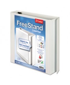 TREATED BINDER CLEARVUE LOCKING ROUND RING BINDER, 3 RINGS, 3" CAPACITY, 11 X 8.5, WHITE