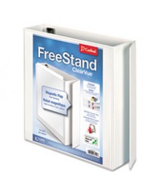 TREATED BINDER CLEARVUE LOCKING ROUND RING BINDER, 3 RINGS, 0.5" CAPACITY, 11 X 8.5, WHITE