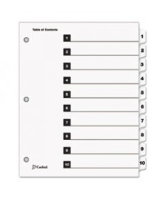 ONESTEP PRINTABLE TABLE OF CONTENTS AND DIVIDERS, 10-TAB, 1 TO 10, 11 X 8.5, WHITE, 1 SET