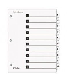 QUICKSTEP ONESTEP PRINTABLE TABLE OF CONTENTS AND DIVIDERS, 10-TAB, 1 TO 10, 11 X 8.5, WHITE, 24 SETS