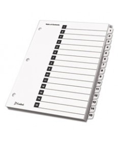 ONESTEP PRINTABLE TABLE OF CONTENTS AND DIVIDERS, 15-TAB, 1 TO 15, 11 X 8.5, WHITE, 1 SET