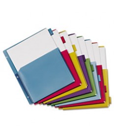 EXPANDING POCKET INDEX DIVIDERS, 8-TAB, 11 X 8.5, ASSORTED, 1 SET/PACK