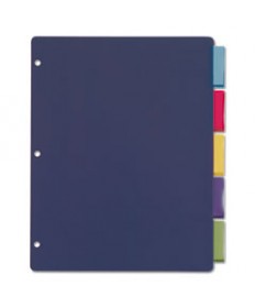 POLY INDEX DIVIDERS, 5-TAB, 11 X 8.5, ASSORTED, 4 SETS