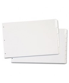 WRITE 'N ERASE TABLOID INDEX DIVIDERS, 8-TAB, 11 X 17, WHITE, 1 SET