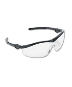 Storm Wraparound Safety Glasses, Black Nylon Frame, Clear Lens, 12/box