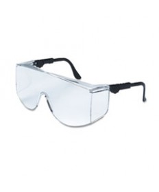 Tacoma Wraparound Safety Glasses, Black Frames, Clear Lenses