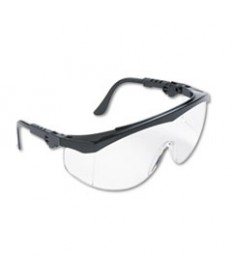 Tomahawk Wraparound Safety Glasses, Black Nylon Frame, Clear Lens, 12/box