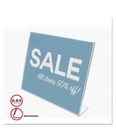 CLASSIC IMAGE SLANTED SIGN HOLDER, LANDSCAPED, 11 X 8 1/2 INSERT, CLEAR