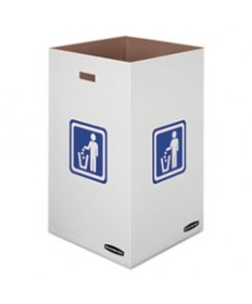 WASTE AND RECYCLING BIN, 50 GAL, WHITE, 10/CARTON