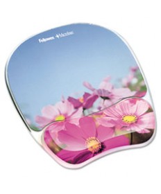 Gel Mouse Pad W/wrist Rest, Photo, 9 1/4 X 7 1/3, Pink Flowers