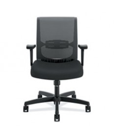 Convergence Mid-Back Task Chair, Swivel-Tilt, Supports Up to 275 lb, 15.75" to 20.13" Seat Height, Black