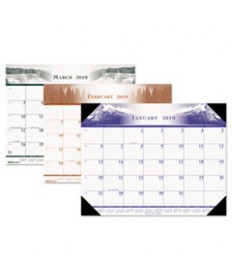 RECYCLED FULL-COLOR PHOTO MONTHLY DESK PAD CALENDAR, 22 X 17, 2021