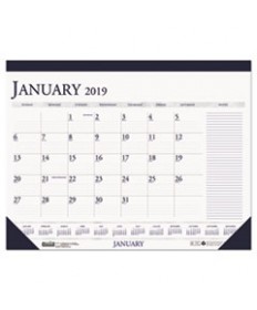 RECYCLED TWO-COLOR MONTHLY DESK PAD CALENDAR WITH LARGE NOTES SECTION, 22 X 17, 2021