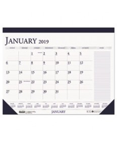 RECYCLED TWO-COLOR MONTHLY DESK CALENDAR WITH LARGE NOTES SECTION, 18.5 X13, 2021