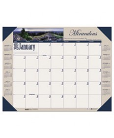RECYCLED MOTIVATIONAL PHOTOGRAPHIC MONTHLY DESK PAD CALENDAR, 22 X 17, 2021