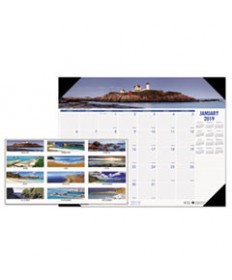 RECYCLED COASTLINES PHOTOGRAPHIC MONTHLY DESK PAD CALENDAR, 22 X 17, 2019