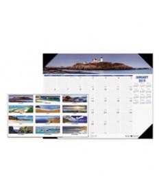 RECYCLED COASTLINES PHOTOGRAPHIC MONTHLY DESK PAD CALENDAR, 18.5 X 13, 2021