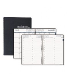 RECYCLED 24/7 DAILY APPOINTMENT BOOK/MONTHLY PLANNER, 7 X 10, BLACK, 2019