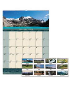 RECYCLED LANDSCAPES MONTHLY WALL CALENDAR, 12 X 16.5, 2021