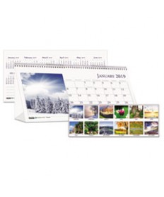 RECYCLED SCENIC PHOTOS DESK TENT MONTHLY CALENDAR, 8 1/2 X 4 1/2, 2019