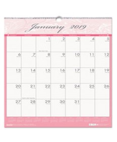 RECYCLED BREAST CANCER AWARENESS MONTHLY WALL CALENDAR, 12 X 12, 2021