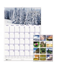 RECYCLED SCENIC BEAUTY MONTHLY WALL CALENDAR, 12 X 16 1/2, 2019