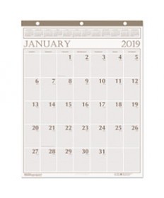 RECYCLED LARGE PRINT MONTHLY WALL CALENDAR, LEATHERETTE BINDING, 20 X 26, 2021