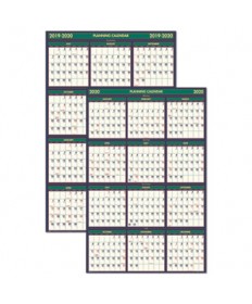 RECYCLED FOUR SEASONS REVERSIBLE BUSINESS/ACADEMIC WALL CALENDAR, 24 X 37, 2020-2021