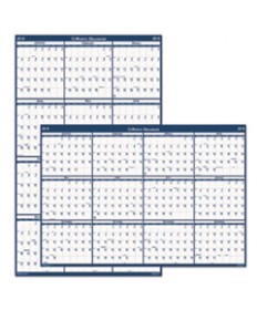 RECYCLED POSTER STYLE REVERSIBLE ACADEMIC YEARLY CALENDAR, 24 X 37, 2020-2021
