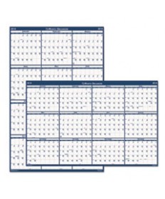 RECYCLED POSTER STYLE REVERSIBLE/ERASABLE YEARLY WALL CALENDAR, 18 X 24, 2019