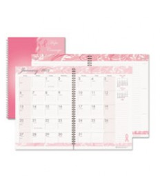 RECYCLED BREAST CANCER AWARENESS MONTHLY PLANNER/JOURNAL, 10 X 7, PINK, 2021